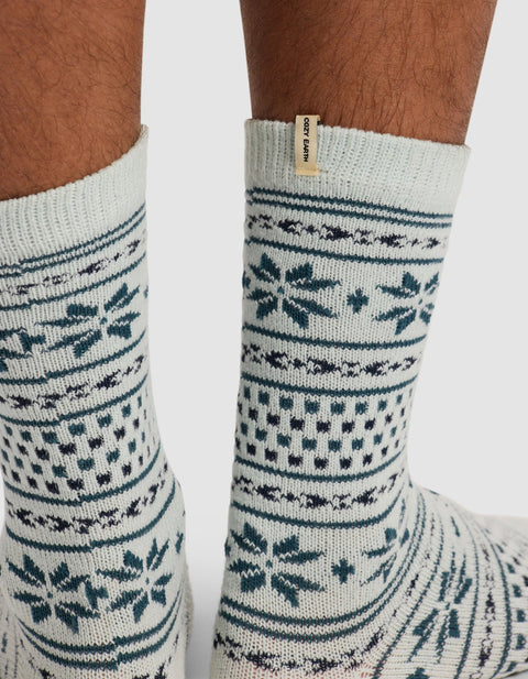 Snowflake Plush Lounge Calf Sock