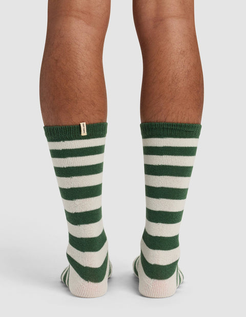 Striped Plush Lounge Calf Sock
