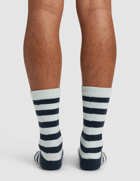 Striped Plush Lounge Calf Sock
