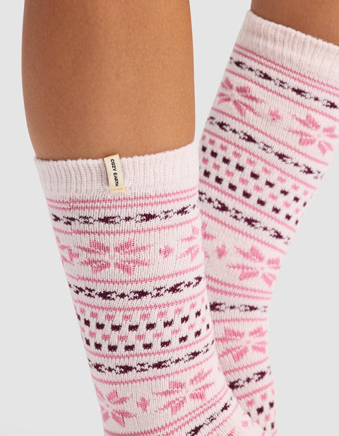 Snowflake Plush Lounge Calf Sock