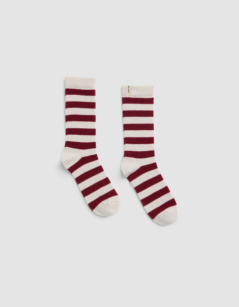 Striped Plush Lounge Calf Sock