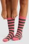 Striped Plush Lounge Calf Sock