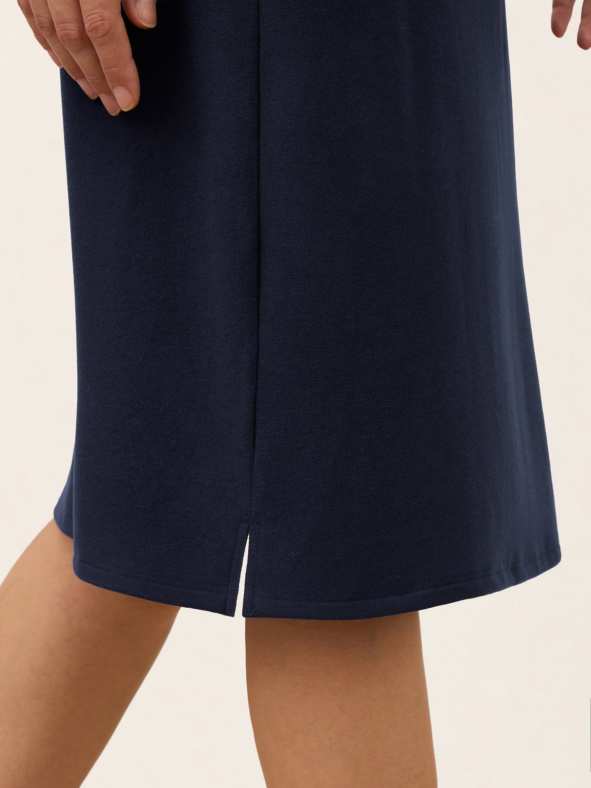 Cotton Tie Neck Three Quarter Sleeve Midi Dress SERENELLA