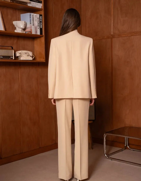 Timeless Structured Jacket with Fold-Down Officer Collar
