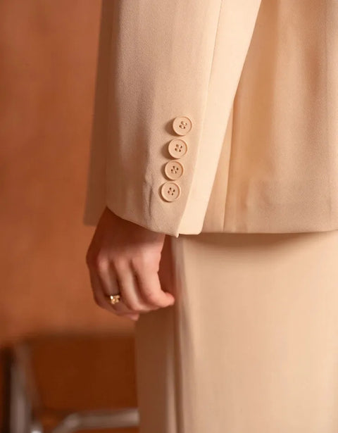 Timeless Structured Jacket with Fold-Down Officer Collar