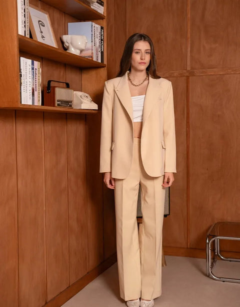 Timeless Structured Jacket with Fold-Down Officer Collar