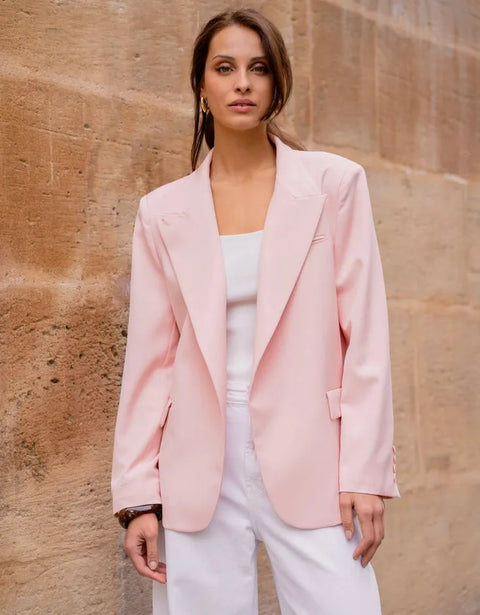 Timeless Structured Jacket with Fold-Down Officer Collar