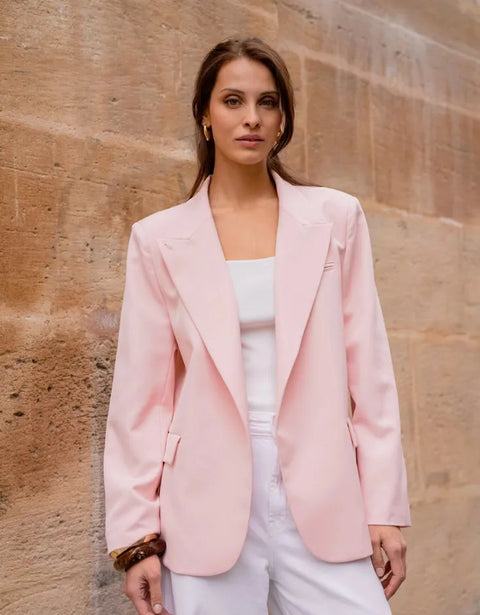 Timeless Structured Jacket with Fold-Down Officer Collar