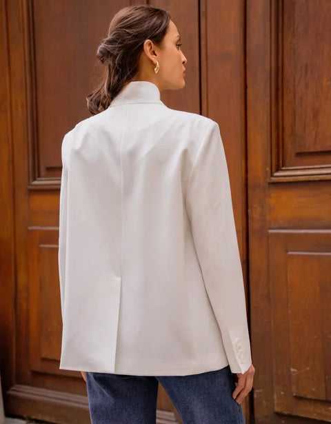 Timeless Structured Jacket with Fold-Down Officer Collar