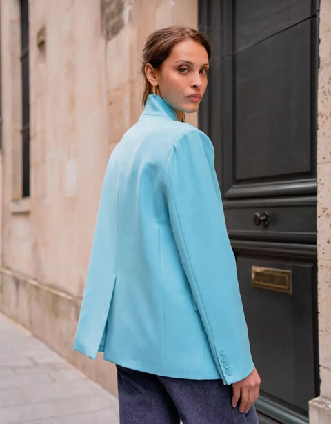 Timeless Structured Jacket with Fold-Down Officer Collar