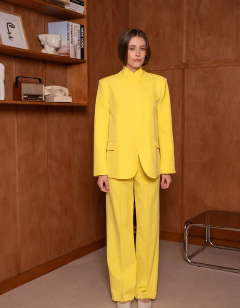 Timeless Structured Jacket with Fold-Down Officer Collar