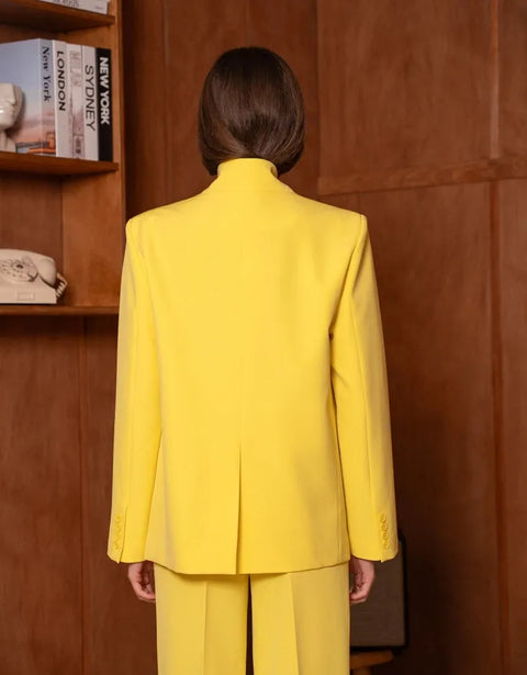 Timeless Structured Jacket with Fold-Down Officer Collar