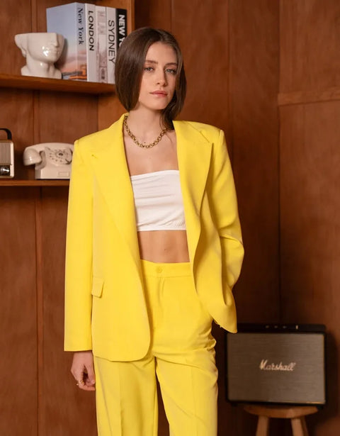 Timeless Structured Jacket with Fold-Down Officer Collar