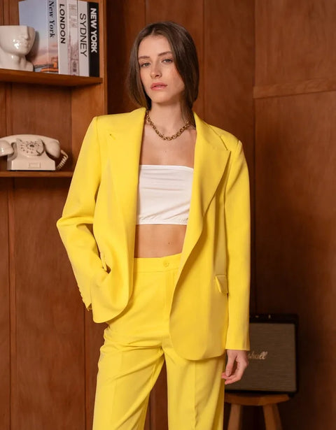 Timeless Structured Jacket with Fold-Down Officer Collar