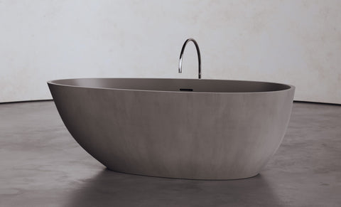 Egg-Shaped Freestanding Concrete Bathtub – Studio Collection
