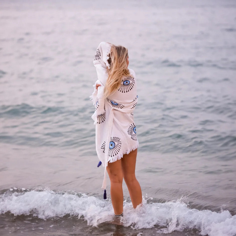 Turkish Evil Eye Short Kaftan Kimono