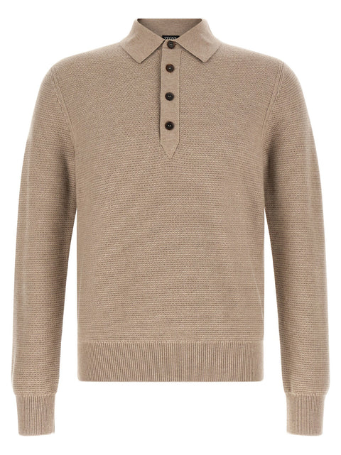 Zegna Polo Shirt Oasi Cashmere Beige