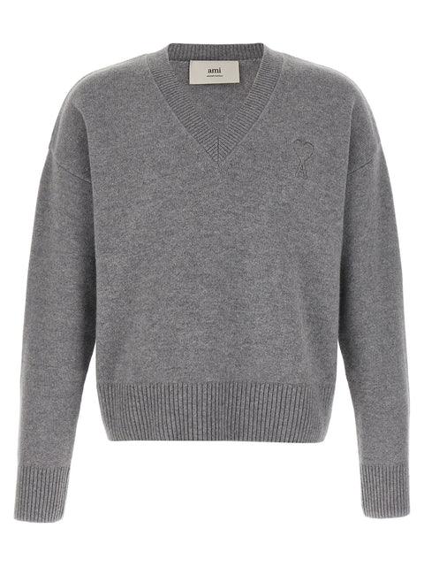 Ami Paris Puff Logo Patch Sweater