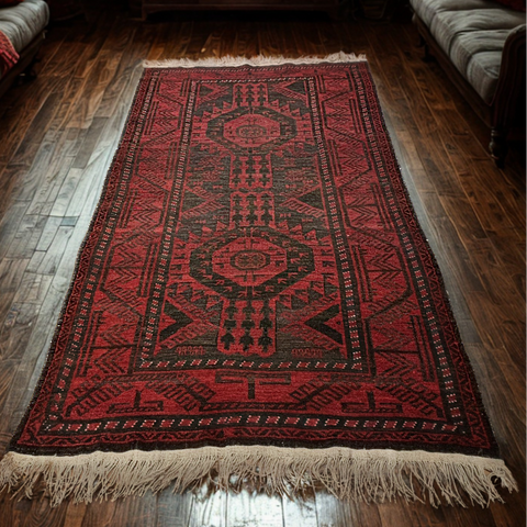 Terkaman Tribal Baluch Oriental Rug; 3' 5" x 7' (Y)