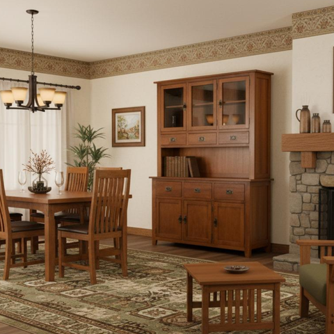 Mission 6 Door & 6 Drawer China Cabinet - Michael's Cherry - 59"