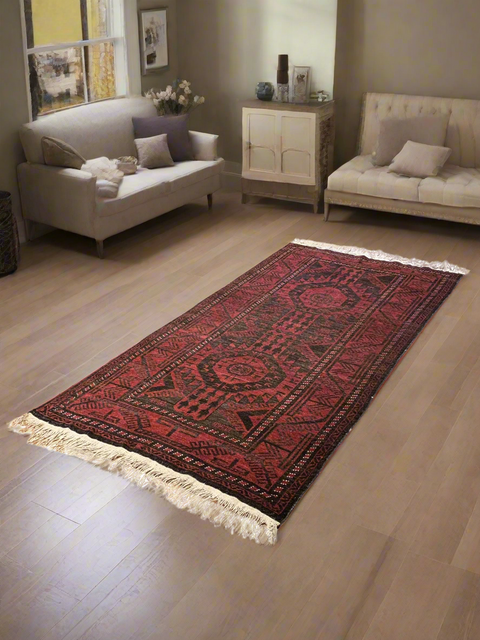 Terkaman Tribal Baluch Oriental Rug; 3' 5" x 7' (Y)