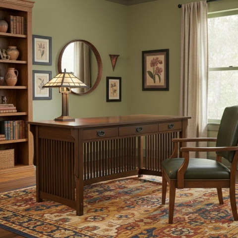 Mission Crofter 3 Drawer Library Desk