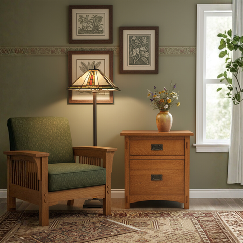 Mission Quarter Sawn Oak File Cabinet