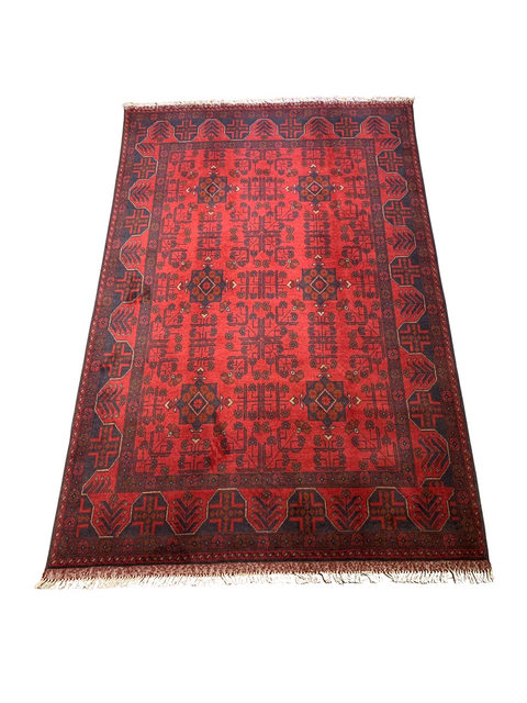 Terkaman Tribal Afghan Oriental Rug, size 4' 1" x 6' 6" (C)