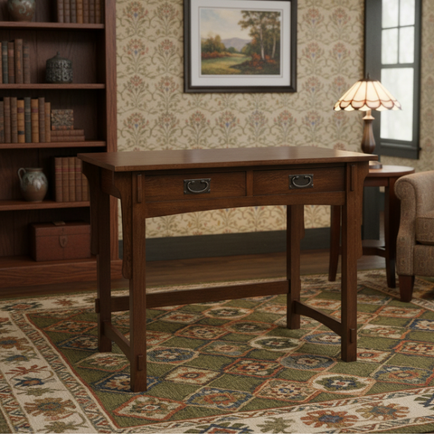 Mission Quarter Sawn Oak Writing Desk - Walnut