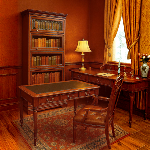 Legacy Leather Top Desk - Light Brown Walnut