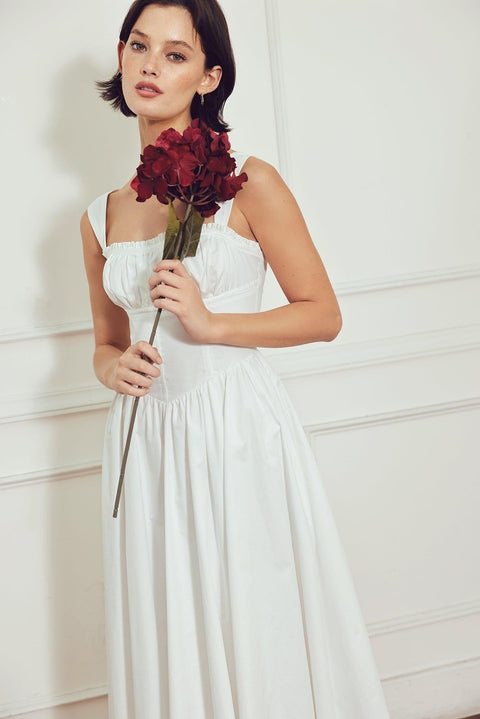 SWEETHEART SERENADE WOVEN MIDI DRESS