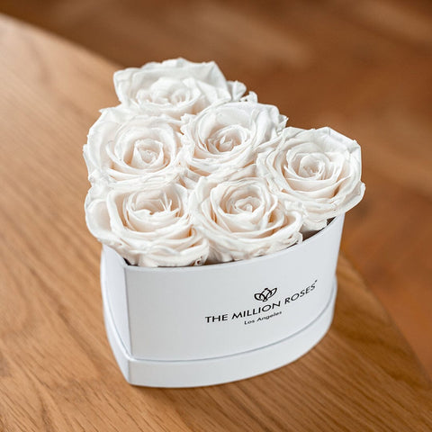 Baby Heart White Box | White Roses