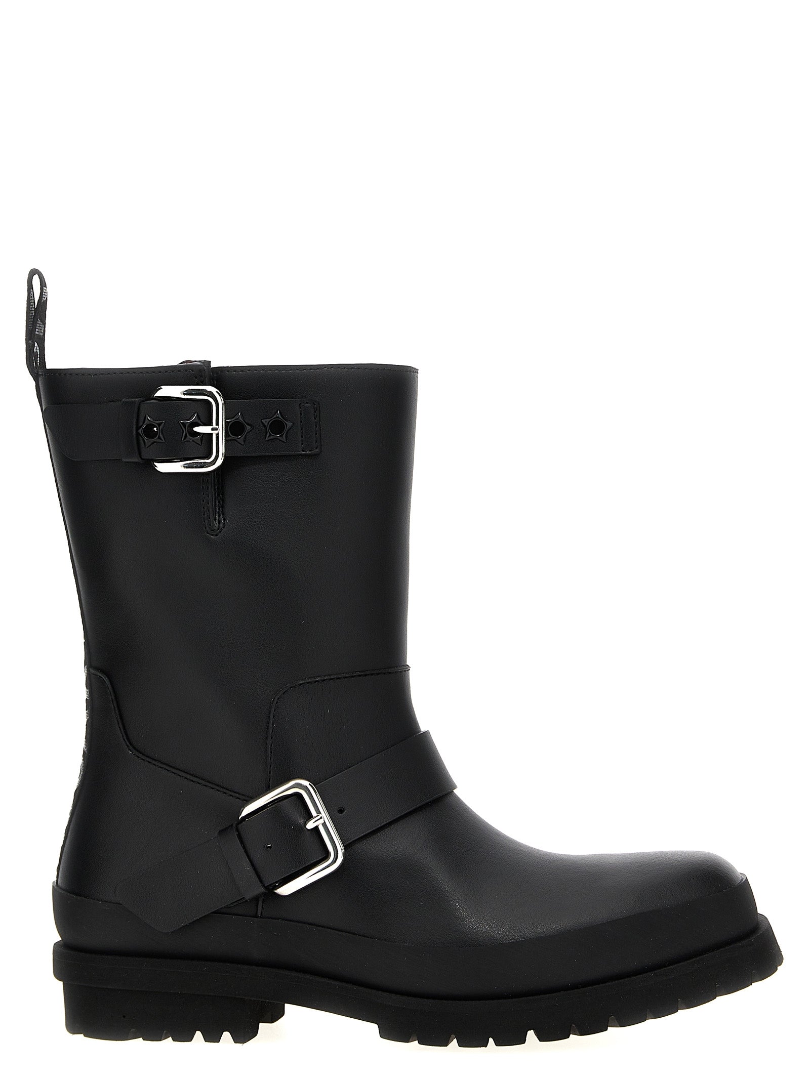 Vegea Fabric Biker Ankle Boots with Buckles