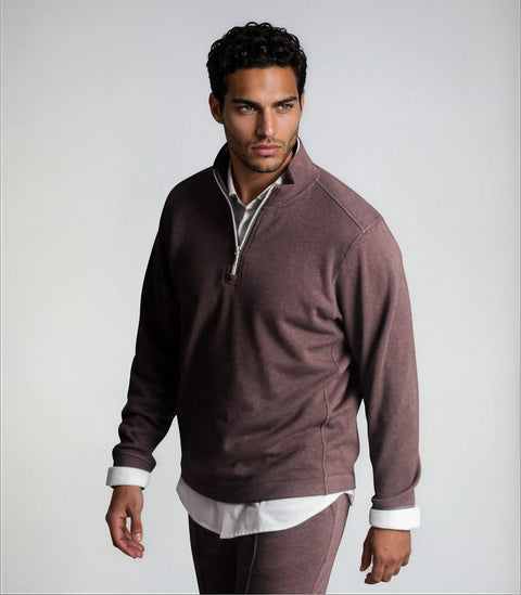 Voey Quarter Zip Sweatshirt - Espresso