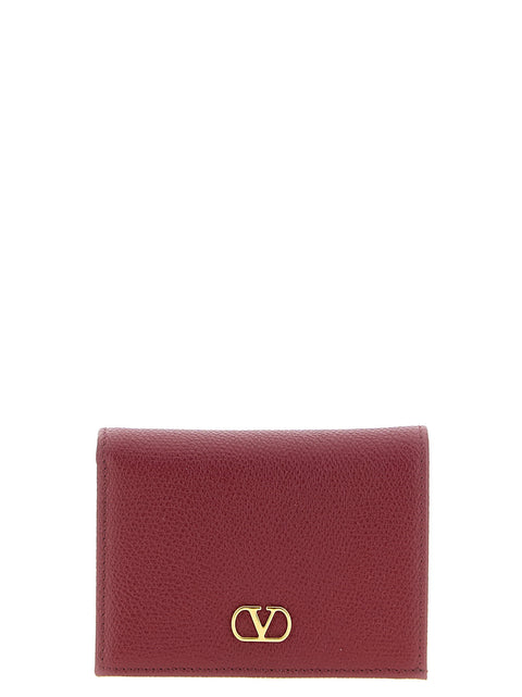 Valentino Garavani Vlogo Burgundy Wallet