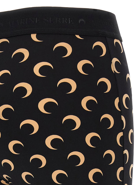 Marine Serre Beige All Over Moon Capri Leggings