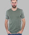 Circle Neck Patterned Green Knitted T-Shirt - Wessi