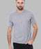 Circle Neck Patterned Grey Knitted T-Shirt - Wessi