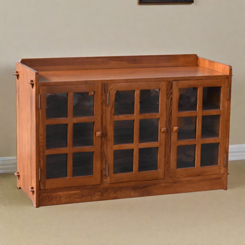 Mission Oak 3 Door Console - Michael's Cherry (MC1)