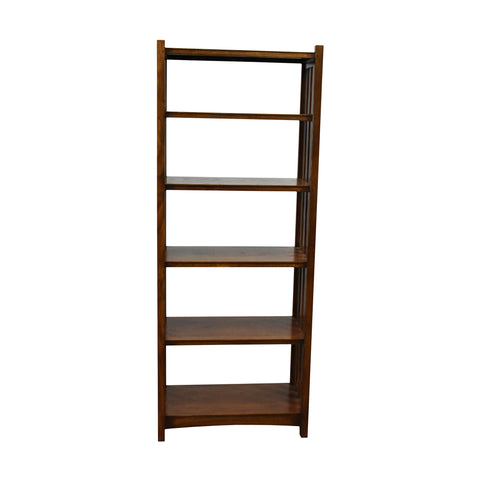 Pre-Order. Mission Spindle Side 5 Shelf Bookcase - Walnut (W1)