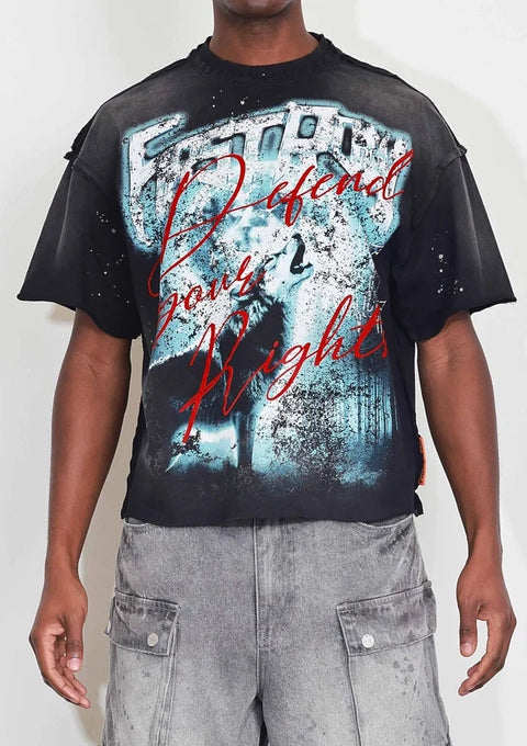 Warning Not So Quiet Howling Wolf Cropped Tee