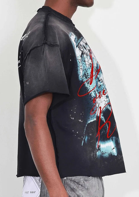Warning Not So Quiet Howling Wolf Cropped Tee