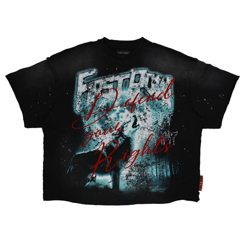 Warning Not So Quiet Howling Wolf Cropped Tee