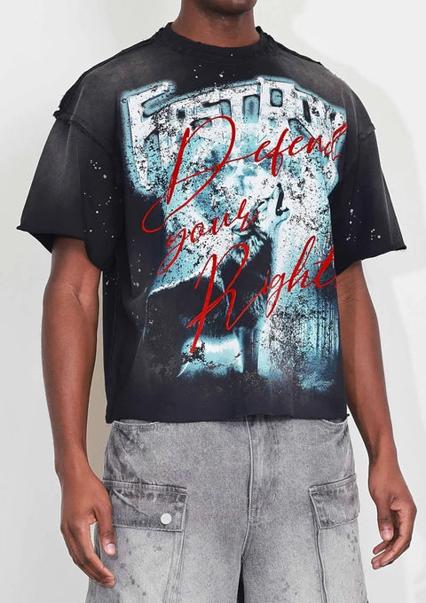 Warning Not So Quiet Howling Wolf Cropped Tee