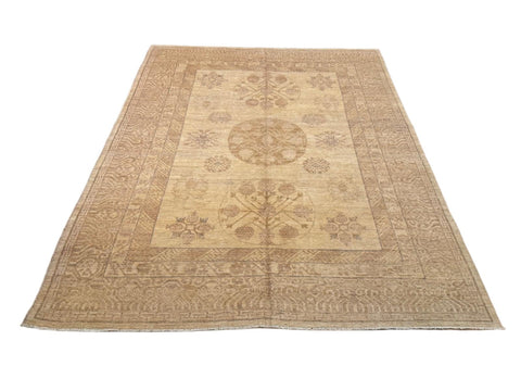 Khotan Oriental Rug, 100% wool pile, size 8' x 10'