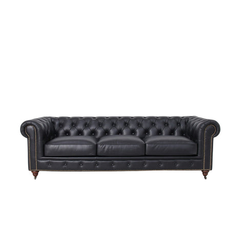 Belgravia Chesterfield Tufted Top Grain Leather Sofa – Classic Elegance Meets Modern Comfort
