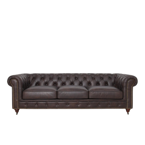 Belgravia Chesterfield Tufted Top Grain Leather Sofa – Classic Elegance Meets Modern Comfort