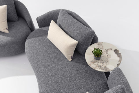Serene Outdoor Modern Sofa - 83",  Gray Bouclé All-Weather