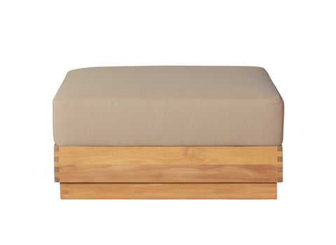 Imperial Grove Outdoor Solid Teak Wood Ottoman Upholstered Cushion