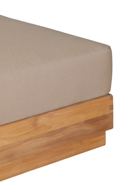 Imperial Grove Outdoor Solid Teak Wood Ottoman Upholstered Cushion